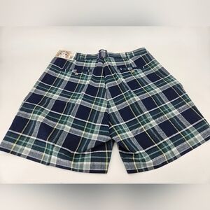 Gant SALTY DOG 90s 1990s Men's Navy / Green Plaid Shorts size 38 NOS NWT